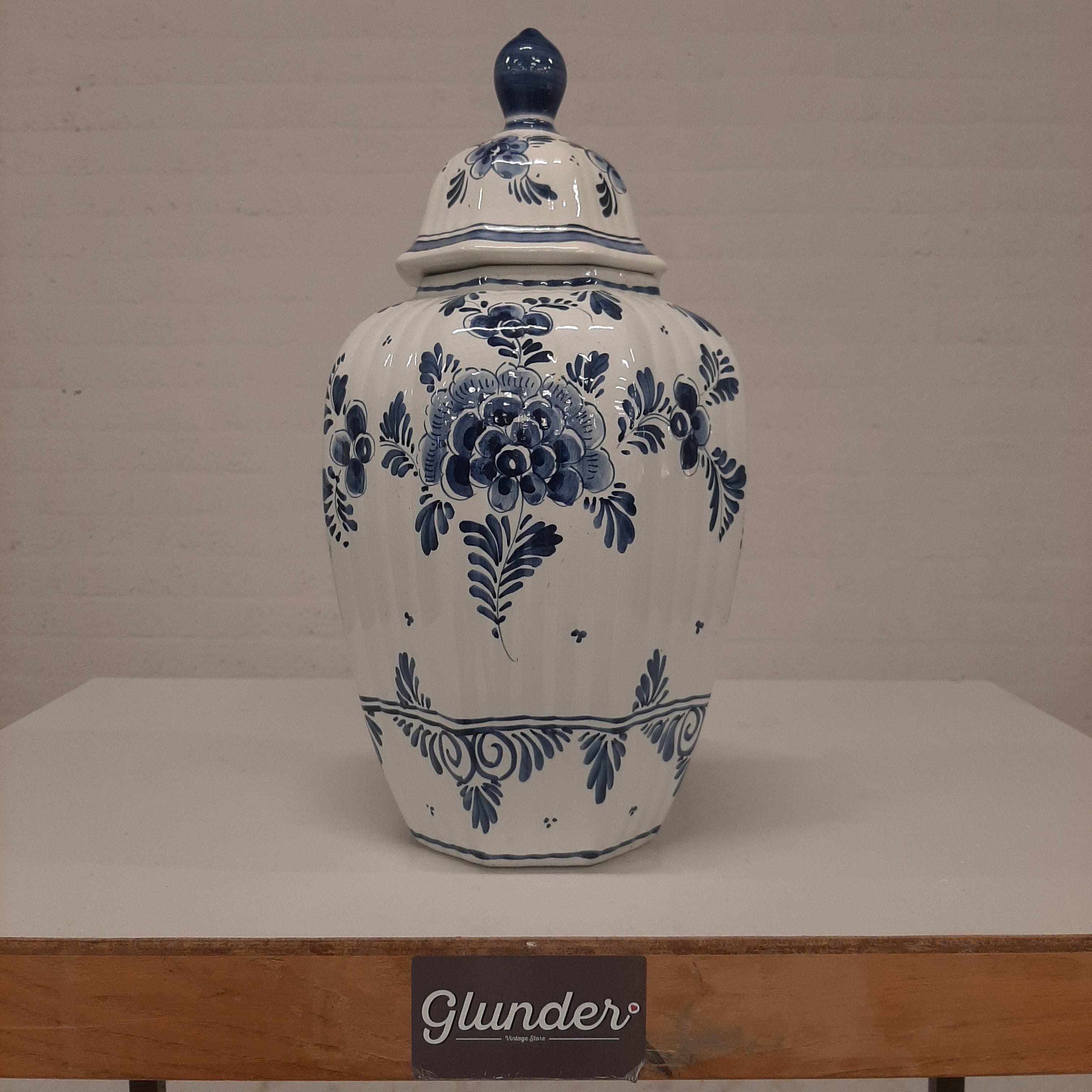 Delfts blauw dekselvaas
