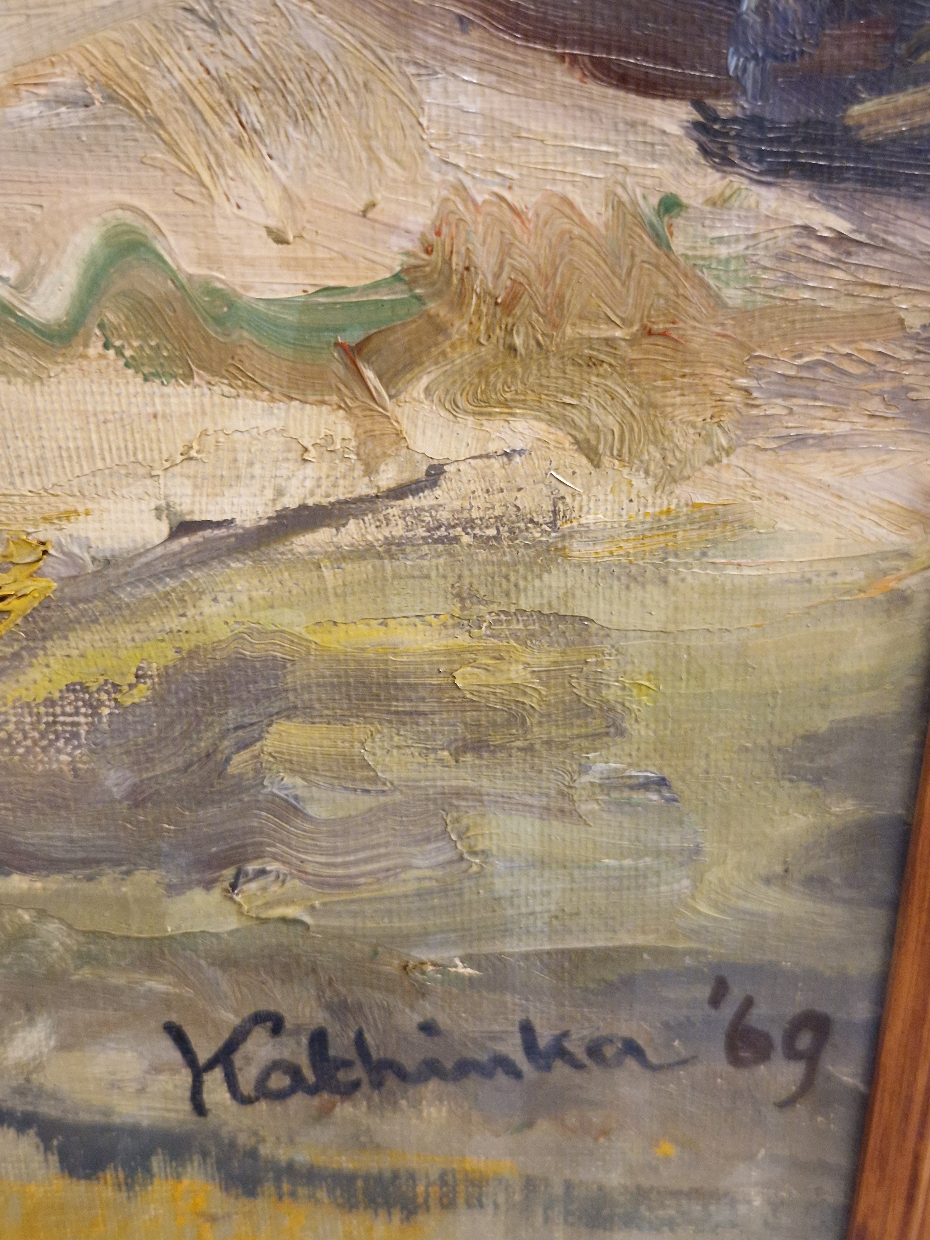 Olieverf Kathinka van der Heide, parklandschap