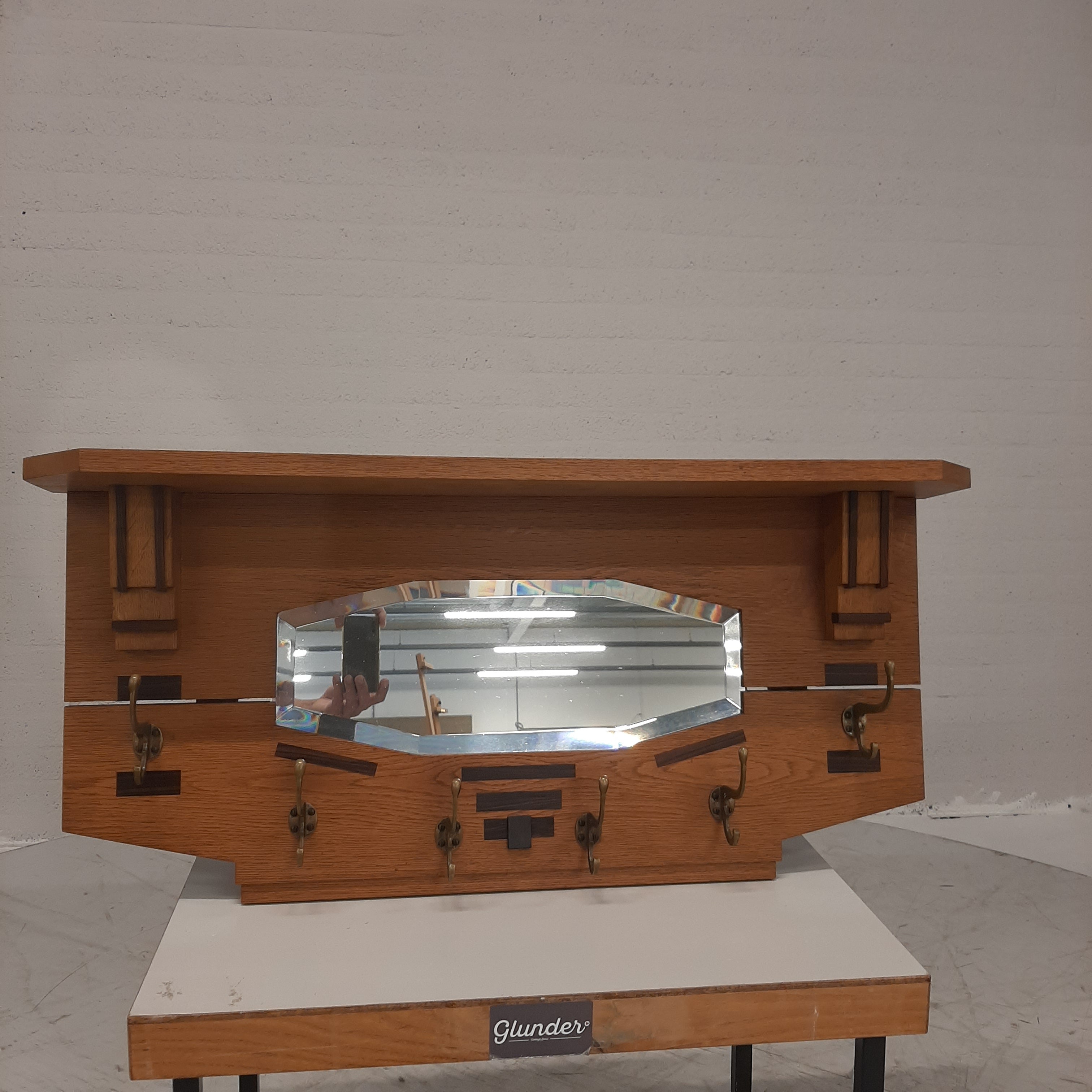 Art deco kapstok spiegel