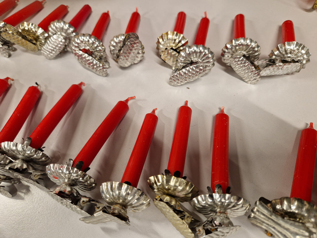 10 x clips voor Duitse kerstkandelaar, retro