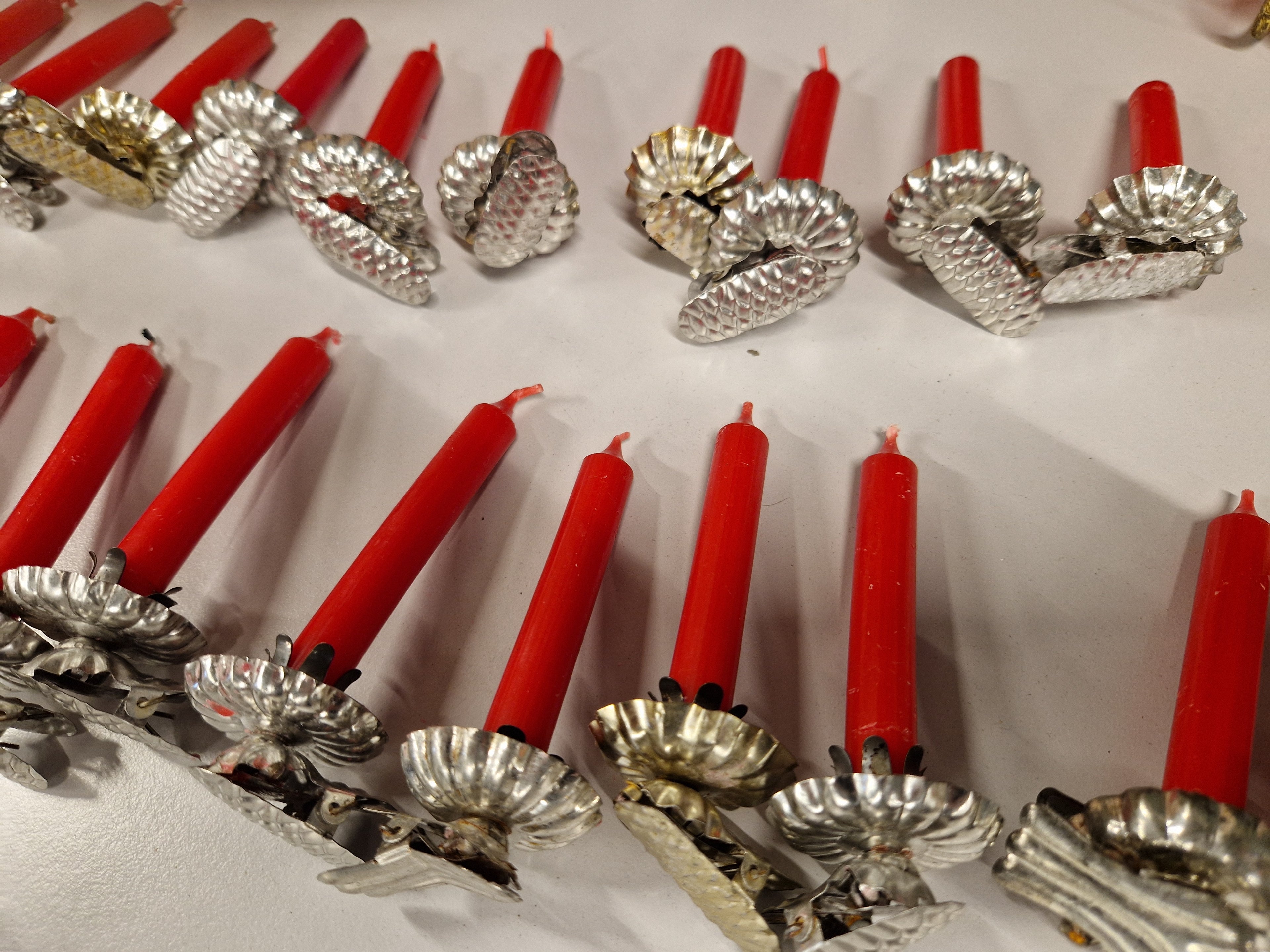 10 x clips voor Duitse kerstkandelaar, retro